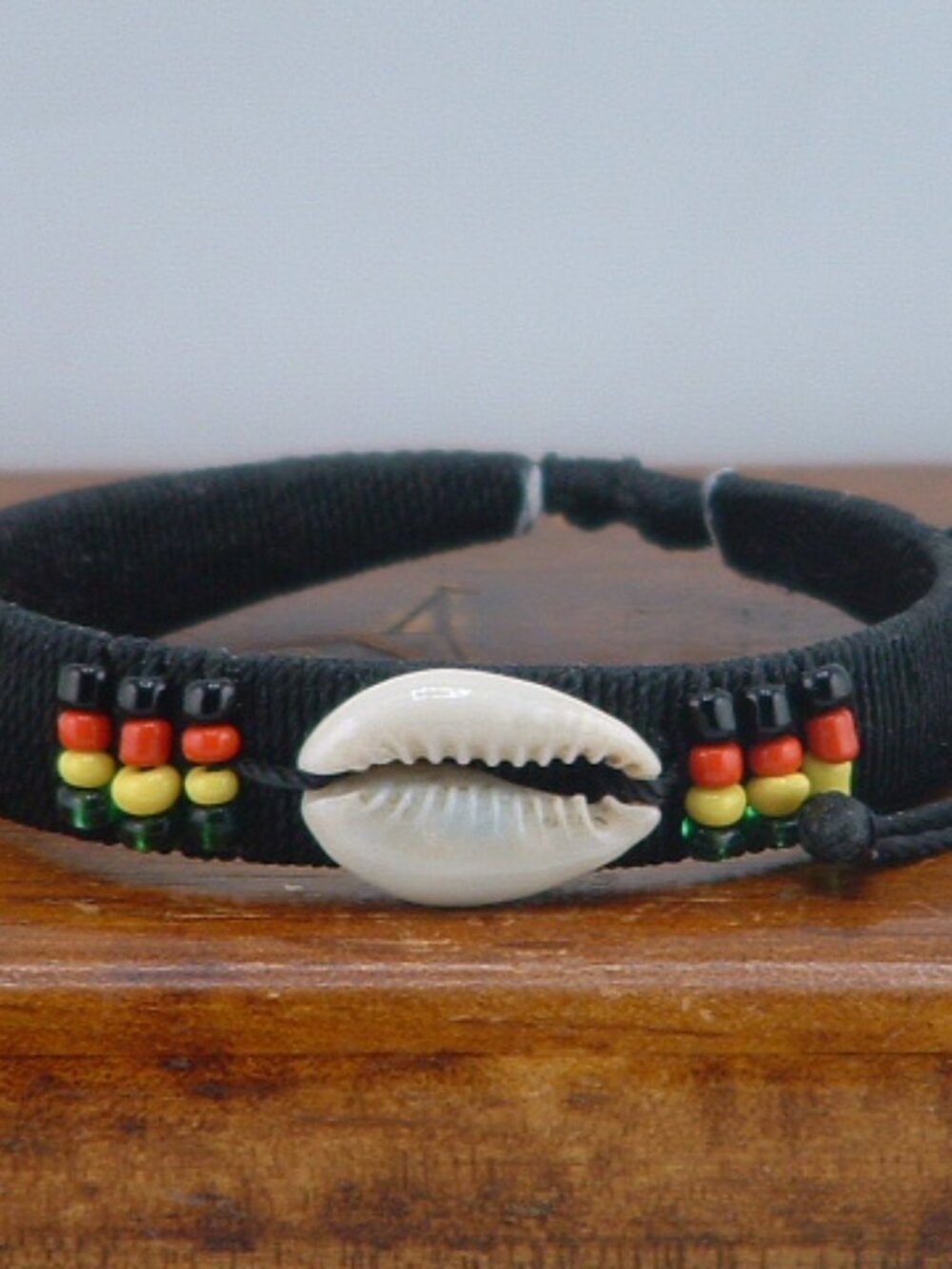 Handmade Beaded Cowrie Shell Tie Bracelet